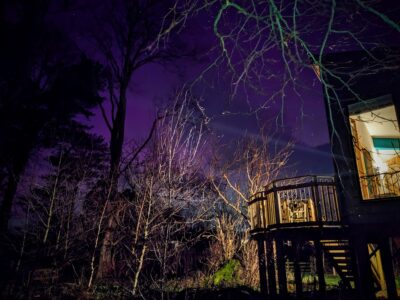 aurora and treehouse